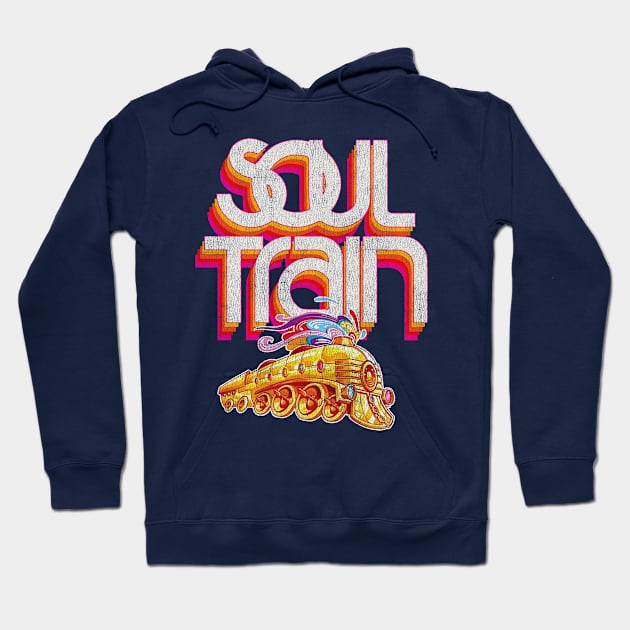 Soul Train Logo Worn Hoodie by Alema Art